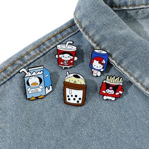 melody kuromi cats drink brooch Cute Anime Movies Games Hard Enamel Pins Collect Cartoon Brooch Backpack Hat Bag Collar Lapel Badges