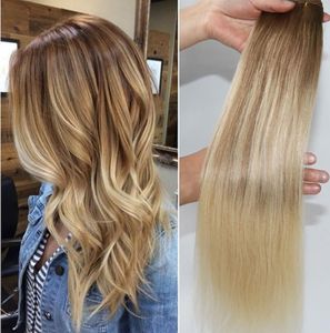 8 60 Balayage Extensions Human Hair Extensions Ombre medio marrone capelli ombre 613 60 bionda leggera con luci 100GRAM6500286