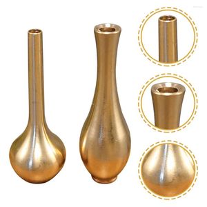 Vasos 2 PCs Pure Copper Vase Mini Flower Ware Desktop Home Arranjo doméstico Brass