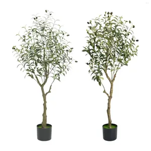 Decorative Flowers Artificial Olive Tree House Greenery Decoration 4 Ft Faux For Garden Home