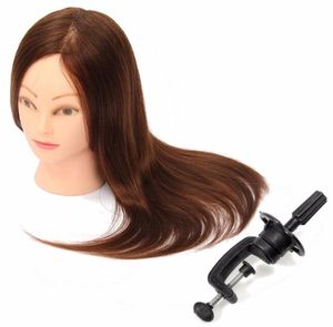 WholeProfessional Hairdressing Dolls Head Female Mannequin Styling Training Head 100 Human Real Hair High Quality 24 Inch7244663