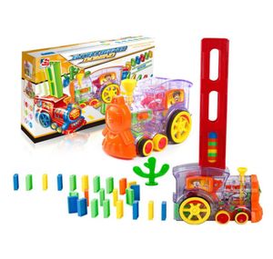 60pcs Dominós elétricos Conjunto de trens Rainbow Coloque o modelo Domino Model Duplo Games Educational Toy Car Toys for Children Fridends7671855