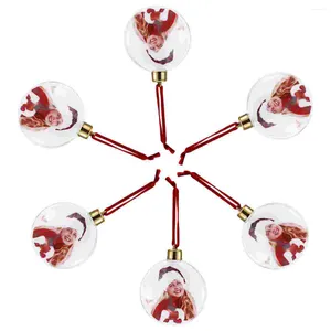 Decorative Figurines 6pcs Christmas Po Ornament Round Clear Ornaments Xmas Individual Picture Frame Tree Hanging Pendant For Holiday Party