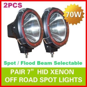 2pcs 7quot 70W 75W HID Xenon Driving Light OffRoad SUV ATV 4WD 4x4 Spot Flood Beam 932V H3 6000K IP67 Jeep Truck Fog Lamp Supe3411260