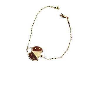 Designer VAN Ladybug Premium Feel Thickened 18K Plated Bracelet Female In Small Design Simple and Exquisite Agate Shell With logo