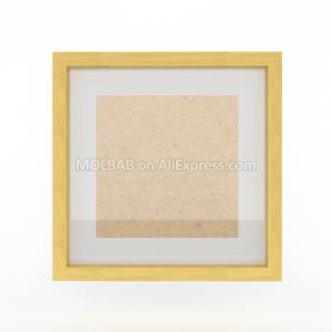 Frame 12x12 Inch Real Wood Square Wall Mounted Picture Frame With Circle/Squareopened Photo Mat Modern Brief Flat Polishing Style