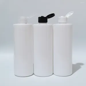 Butelki do przechowywania 20pcs 350 ml pusta kosmetyczna plastikowa butelka z klapką do żelowego szamponu płynne opakowanie kosmetyczne