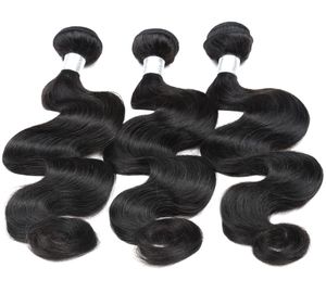 12A Wave Body Raw Human Hair 3bundles con colore naturale di qualità superiore di qualità Top Grasile Capelli indiani malesi brasiliani 830inch3658616