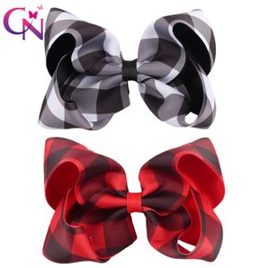 8 Pieceslot 5quot Buffalo Plaid Hair Bows With Clips For Kids Girls Handmade Printed Ribbon Bows Hairgrips Hair Accessories J196419129