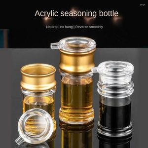 Storage Bottles Acrylic Tank Transparent And Gold Oil Bottle Liquid Seasoning Pot Soy Sauce Kitchen Supplies High-Capacity