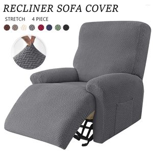 Chair Covers Jacquard Recliner Sofa Cover Solid All-inclusive 1-Seat 4 Pieces Couch Stretch Lazy Boy Slipcover Armchair Home