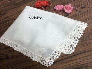 Conjunto de 12 lenços de noiva de casamento de moda Branco 100 algodão Hankerchief Ladies Hankie Perfect Crochet Lace Hakies 12x12inch9619846258
