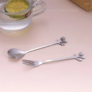 Spoons Coffee Spoon Durable Character Dining Room Must Have Decorative Unique Gold Leaf Actual Stainless Steel Fork Home