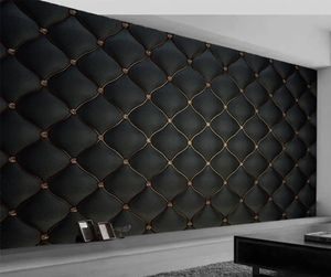 カスタムポーの壁紙3Dブラックラグジュアリーソフトロール壁画リビングルームテレビソファソファベッドルームホームデコアウォールペーパーパペルデパレデサラ3D7011492