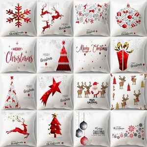 Pillow Christmas 45x45 cm Snowflake Elk Cover Decor Ornament Prezentacja Dekoracja roku