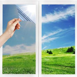 Fönsterklistermärken spegelfilm anti UV Värmebeständig anti-blick Temperaturkontroll Privitet Reflekterande lim för hemmakontoret