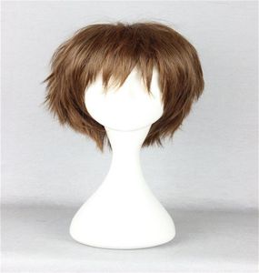 Unisex Brown Short Boy Anime Cosplay Wigs Pupa Utsutsu Hasegawa Hair на 8096673