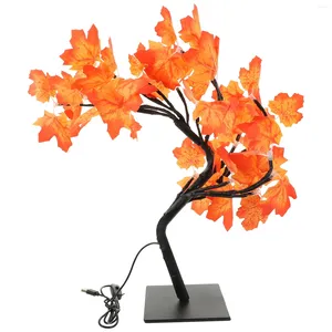 Dekorativa blommor Led Maple Tree Lighted Artificial Bedside Table Pvc Bedroom Night Nightstand Lamp
