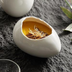 Plakalar Seramik Kase Yumurta Kabuğu Şekl Salata Kaseleri Buharda Yaratıcı Tatlı Tanda Takımı İktibat Çay Mutfak Malzemeleri