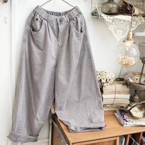 Women's Pants 64-100cm Waist Spring Summer Women All-match Sweet Mori Kei Loose Comfortable Elastic Cotton Pants/Trousers