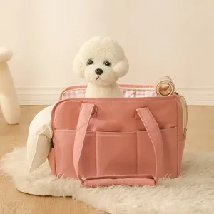 Transportadores de gatos 2024 Bolsa de grande capacidade coreana e cachorro Teddy Pet Portable Algodão Pure Small Travel