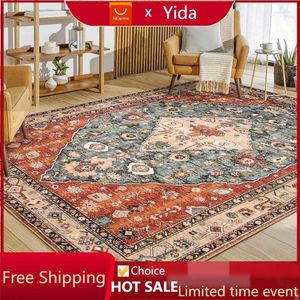 Carpets Lahome Boho Tribal Area Rug - 8x10 Large Living Room For Bedroom Aesthetic Washable Playroom Mat Vintage