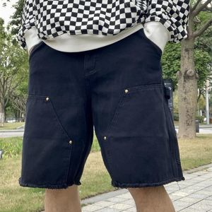 Sommarmän denim shorts mode raka shorts avslappnade korta jeans