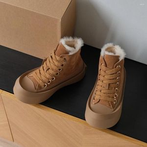 Casual Shoes Donnain Winter Sports For Women Warm Luxury Wool Fur Female Sneakers Fashion Design Round Toe Platform Snow Boots