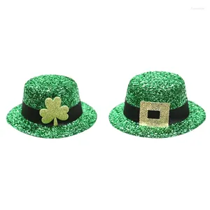 Party Supplies St Patrick Day Celebration Hair Clip Festival Pin Sequin Mini Top Hat Hairclip Headbond Holiday Head Accessories 10CF