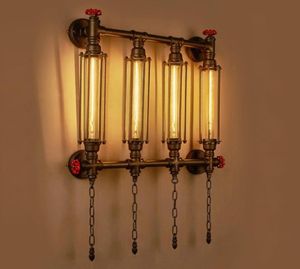 E27 Edison Loft Industrial smidesjärnrör LED -lampan LED LJUS LAMP VÄGG LJUS Vägg SCONCE FÖR BAR FOYER Bedroom3481179