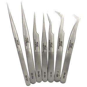 Tweezers de cílios Aço inoxidável Fake Lash Tweezers para Ferramentas de Maquiagem Profissional de Extensão de Cílios Pincet