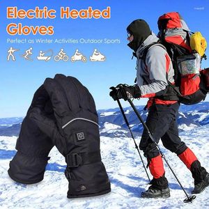 Cycling Gloves Electric Heated Touchable Screen Night Reflective Strip Thermal Heat Winter Warm Motorcycle Skiing Fishing