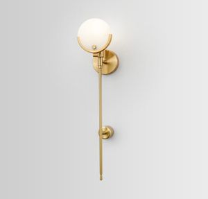 2019 New Nordic Loft Glass Golden Bedroom LED WALL LIGHT ARTミニマリストベッドサイドコリドーウォールスコンセ4618396