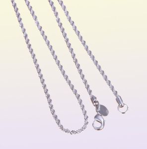 Mixed 16039039 18039039 20039039 22039039 24039039 Women039s 2mm chains necklace 925 sterli6831471
