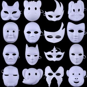 Party Masks White Unpainted Face Plain/Blank Paper Pp Mask Diy Dancing Christmas Halloween Masquerade Drop Delivery Home Gard Dhfel 2024413