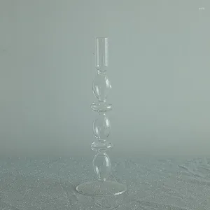 Kerzenhalter Glashalter für Wohnkultur rustikale süße kleine dekorative schwarze Vase -Terrariumglasblume