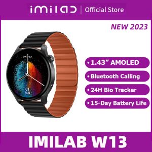 Watches 2023 IMILAB W13 Smartwatch 1.43" AMOLED Display Sunlight Bluetooth Calls 15 Days Battery Life For Men Women Imilab Fit APP