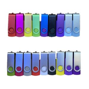 2024 Metal rotatable USB flash drive 32GB 64GB colorful Pen drive USB 16GB 8GB 4GB memory stick USB Portable pendrive High Speed for Metal