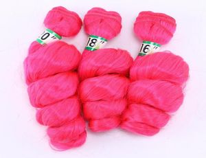 3 PCSlot Loose Wave Hair Weaving Pink Hair Weave 16quot20quot Värmebeständig syntetiska hårförlängningar Buntar 70gpcs 220215873638