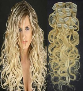 Clip di onda del corpo malese nelle estensioni dei capelli umani 7pcs bionda clip nelle estensioni dei capelli umani 1603903922039039 veloce shi8597876