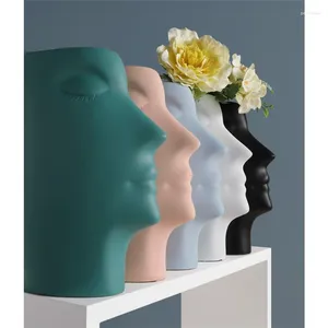 Vaser abstrakt mänskligt ansikte blommor vit svart vas hem dekoration dekor modern ingång vardagsrum tv -skåp bröllop gåva