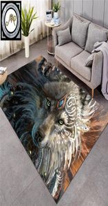 Wolf Warrior Sunimaart tarafından büyük halı Wolf Area Halıları Oturma Odası Dreamcatcher Zemin Mat Slip Tapis 152x244cm Dropship327i8688629