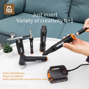 Aksesuarlar YouPin Worx 20V Makerx Alet Seti Döner Takım Açısı Öğütücü Hava Fırçası Ahşap Metal Crafter Rotary Cutter Sıcak Tutkal Tabancası Üfleyici