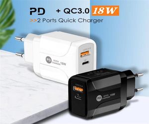 18W PDQC30 Typ C Ladegerät Fast Wall Chargers EU UK US -Stecker für iPhone Xiaomi Samsung9333133