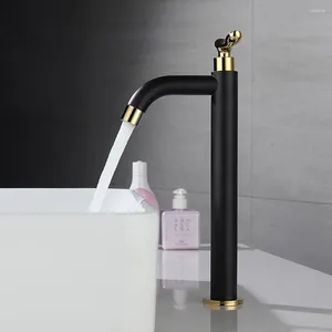 Rubinetti del lavandino da bagno tianview 304 tappa in acciaio inossidabile rubinetto nero tondo rotondo in gomma singolo bagno freddo