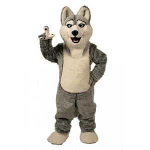 2024 Hot Sales Halloween Grey Dog Maskottchen Kostüm Erwachsene Größe Geburtstagsfeier Outdoor Outfit ausgefallene Kostüm Charakter Kostüme