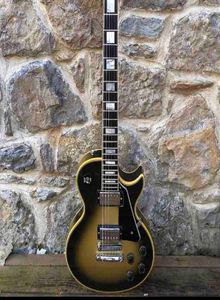 Anpassad butik Gold Silver Burst Yellow VB Electric Guitar 5 lag Yellow Cream Body Binding8354937