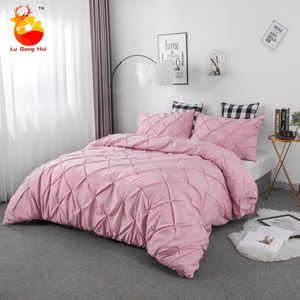 Bedding Sets 3 Pcs Comforter Solid Color Quilt Cover And Pillowcase Set Duvet King Size