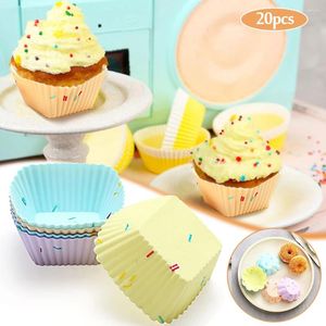 Baking Moulds 20pcs/Set Silicone Cake Mold Round Shaped Muffin Cupcake Molds Kitchen Cooking Bakeware Maker DIY Decorating Tools