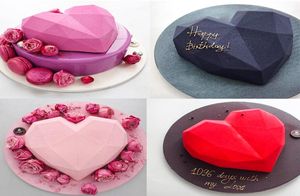 Силиконовые плесени украшают выпечки для выпечки для 3D Diamond Heart Plomt Chocolate Cakes Cakes Chifon Mousse Dessert Mousse Passter 5104383